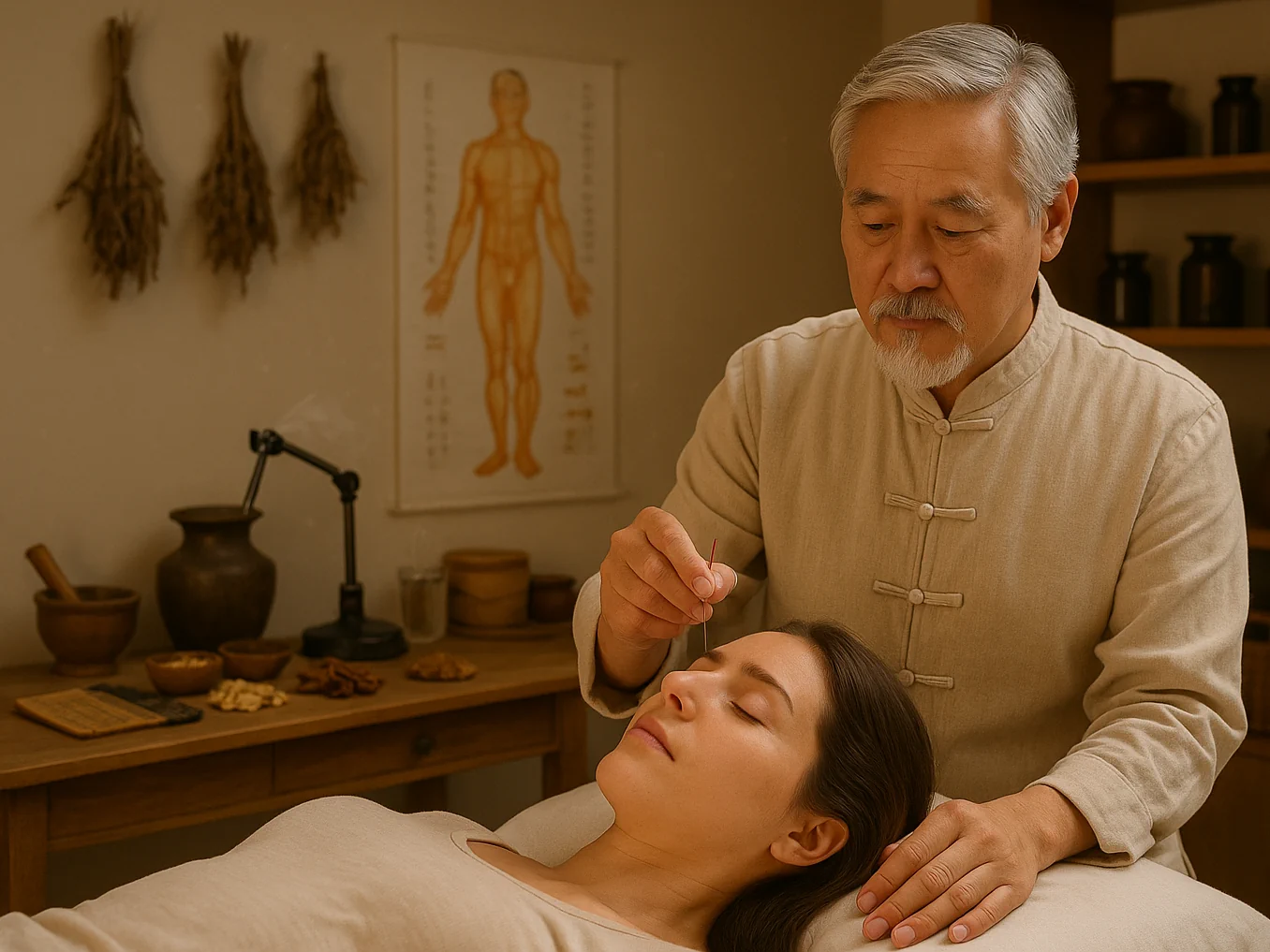 Traditionelle Chinesische Medizin Illustration Balance