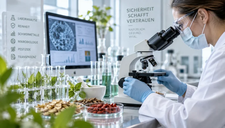 Symbolbild für Laboranalyse und Qualitätsprüfung von TCM-Nahrungsergänzungsmitteln